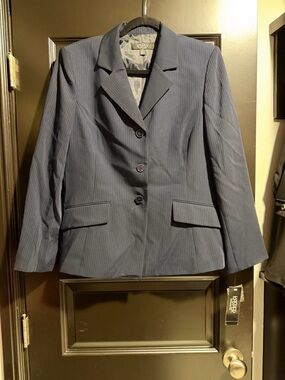 Kasper Dark Blue Pinstripe Blazer